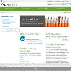 APA Style: Learning APA Style