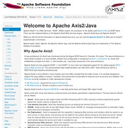 Axis2 - Apache Axis2/Java - Next Generation Web Services