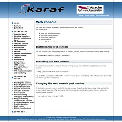 Apache Karaf 2.3.7-SNAPSHOT Guides