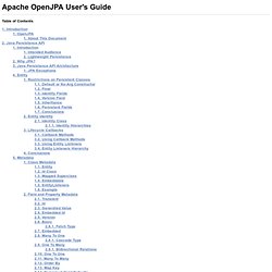 Apache OpenJPA User's Guide