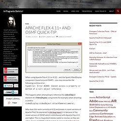 Apache Flex 4.11+ and OSMF Quick-Tip