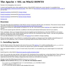 Apache+SSL Win32 HOWTO