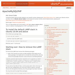 Installing LAMP for Ubuntu