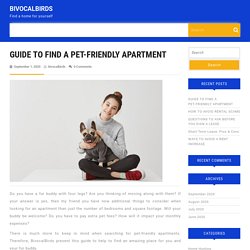 GUIDE TO FIND A PET-FRIENDLY APARTMENT – BIVOCALBIRDS