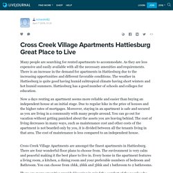 Cross Creek Village Apartments Hattiesburg Great Place to Live