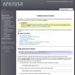 APAWiki: Citations Dans Le Texte