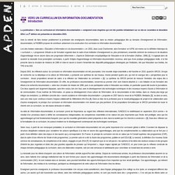 APDEN : Vers un curriculum en info-documentation