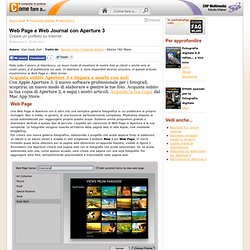 Web Page e Web Journal con Aperture 3: Creare un portfolio su Internet