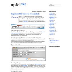 Paparazzi! für bessere Screenshots - Paparazzi, Screenshots, Screengrab, Browser, Webseiten, Version, Tool, Firefox - Apfelzeug
