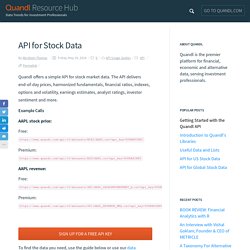 API for Stock Data - Quandl Resource Hub