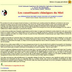 Apiculture -  Les constituants chimiques du Miel  - Laurent Guinot