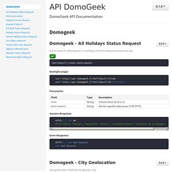 apiDoc: API DomoGeek - 0.1.0