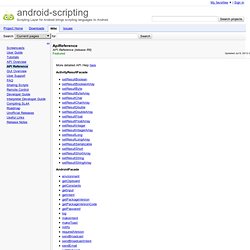 ApiReference - android-scripting - API Reference (release R6) - Scripting Layer for Android brings scripting languages to Android.