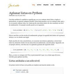 Aplanar listas en Python
