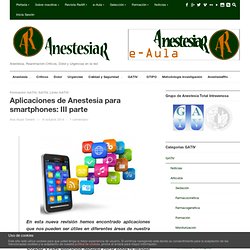 Aplicaciones de Anestesia para smartphones: III parte