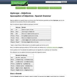 Apócope en español con ejemplos