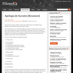 Apologia de Socrates [Resumen]