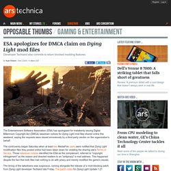 ESA apologizes for DMCA claim on Dying Light mod files