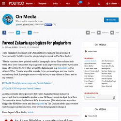 Fareed Zakaria apologizes for plagiarism