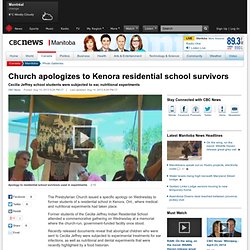 Church apologizes to Kenora residential school survivors - Manitoba