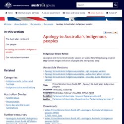 Apology to Australia's Indigenous peoples