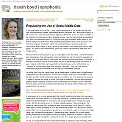 Regulating the Use of Social Media Data