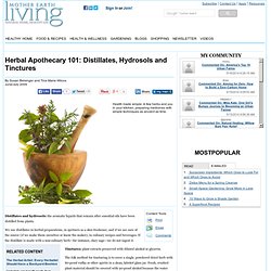 Herbal Apothecary 101: Distillates, Hydrosols and Tinctures