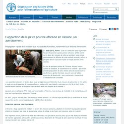 FAO 21/08/12 L’apparition de la peste porcine africaine en Ukraine, un avertissement