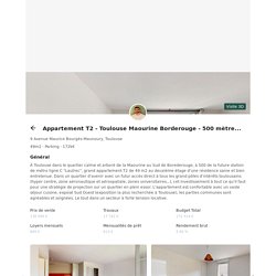 - Appartement T2 - Toulouse Maourine Borderouge - 500 mètres futur métro