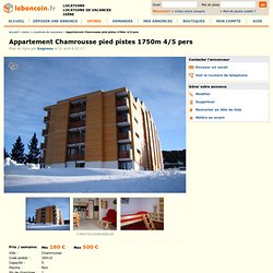 Appartement Chamrousse pied pistes 1750m 4/5 pers Locations de vacances Isère