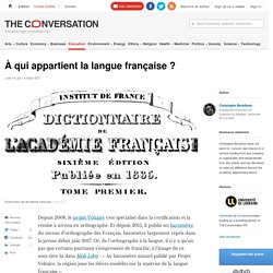À qui appartient la langue française ?