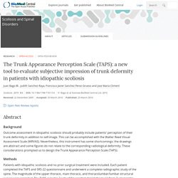 The Trunk Appearance Perception Scale (TAPS): a new tool to evaluate subjective impression of trunk deformity in patients with idiopathic scoliosis