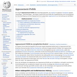 Appeasement-Politik