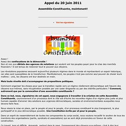Petition assemblée consitutante Appel de juin 2011