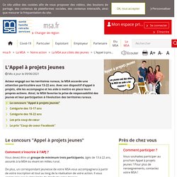 Appel à projets jeunes - MSA