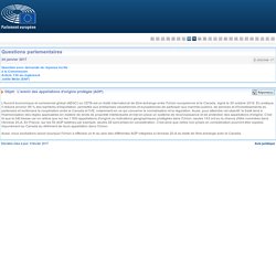 PARLEMENT EUROPEEN - Réponse à question E-000346-17 L'avenir des appellations d'origine protégée (AOP)