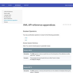 XML API reference appendices  