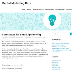 Four Steps for Email Appending - Dental Marketing Data