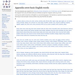 Appendix:1000 basic English words
