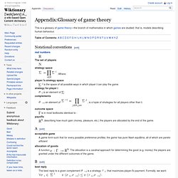 Appendix:Glossary of game theory