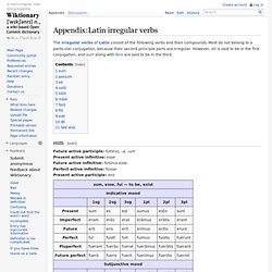 Appendix:Latin irregular verbs
