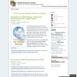 Newsletter of the Health Sciences Library, UC Denver
