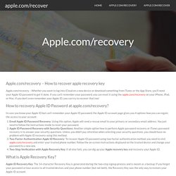 Apple.com/recovery - How to recover apple recovery key