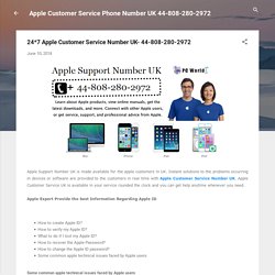 24*7 Apple Customer Service Number UK- 44-808-280-2972