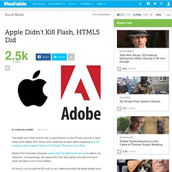 Apple Didn’t Kill Flash, HTML5 Did