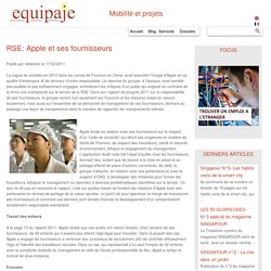 RSE: Apple et ses fournisseurs