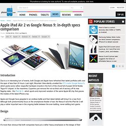 Apple iPad Air 2 vs Google Nexus 9: in-depth specs comparison