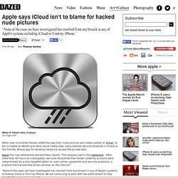 Apple says iCloud isn't to blame for hacked nude pictures
