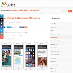 Apple iPhone6 iOS8 Awesome 13 Features