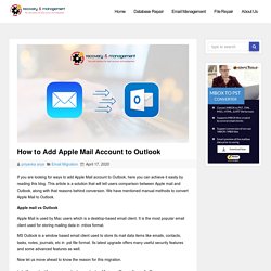 How to Add Apple Mail Account to Outlook Know here